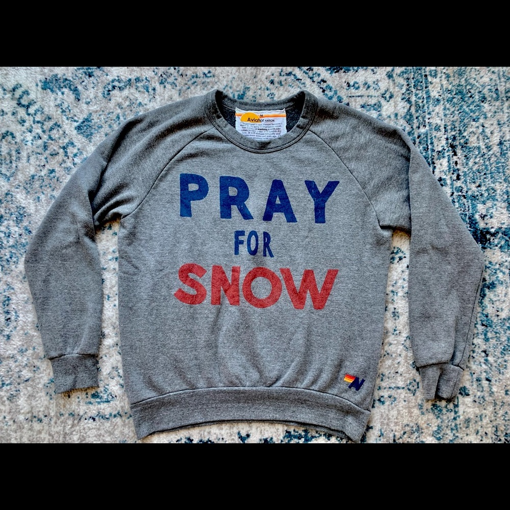 Aviator Nation Pray For Snow Crew Sweatshirt